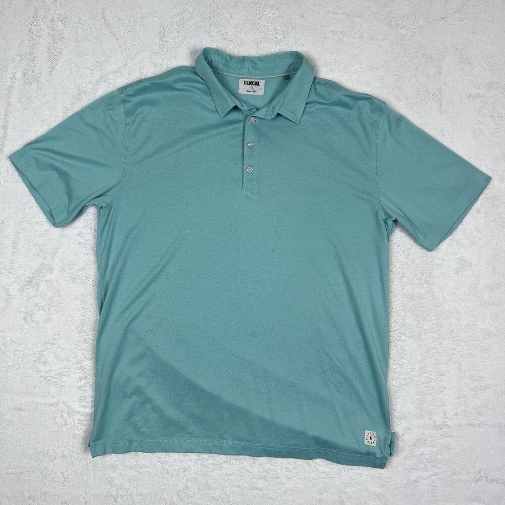 LinkSoul Polo Shirt Men’s XL Solid Tempus Fugit‎ Golf Collar Golfer Green